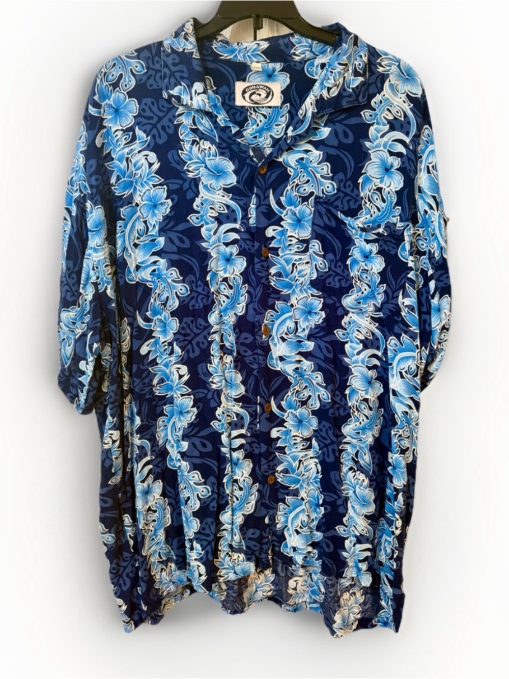 Vintage XXL 100% Rayon Handmade Hawaiian Shirt GoHawaii SingleStitch 2holeButton